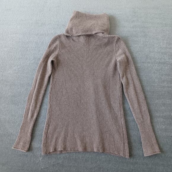 Athleta Cashmere Sweater Women XS Beige Oversized Turtleneck Stretch Lightweight - Picture 2 of 10